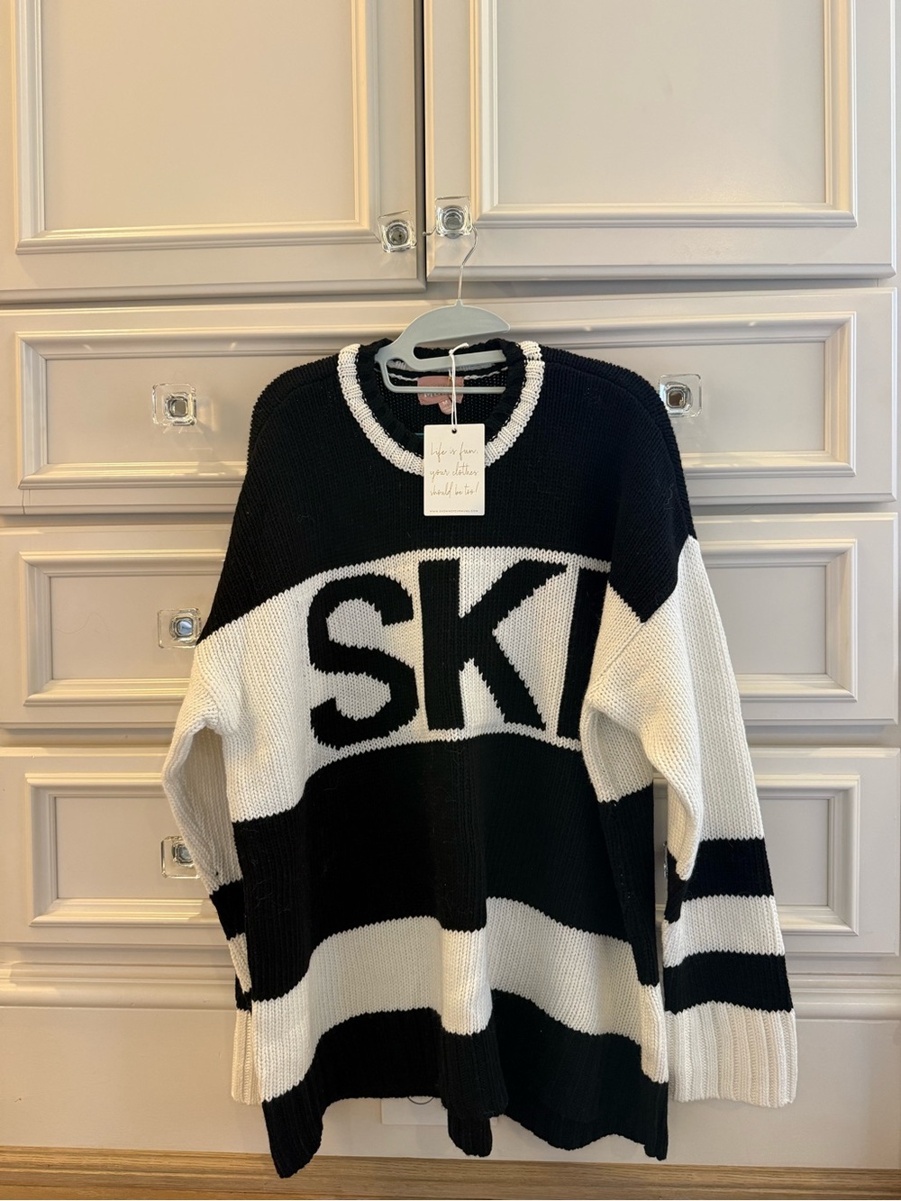 Show Me Your MuMu Black & White 'SKI' Knit Sweater (NWT)